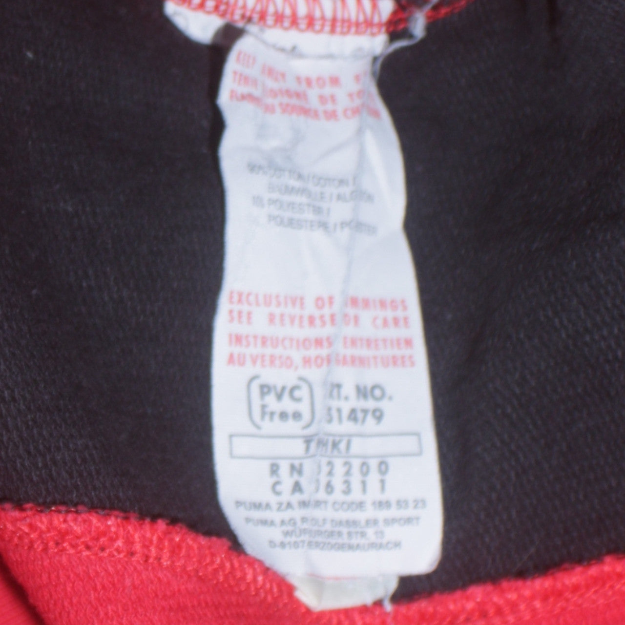 Puma Men Red Black Crew Neck Long Sleeve Sweatshirt L Football Style