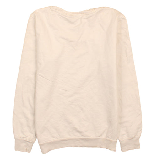 Disney Womens Ivory Minnie Mouse Pullover Sweatshirt XS