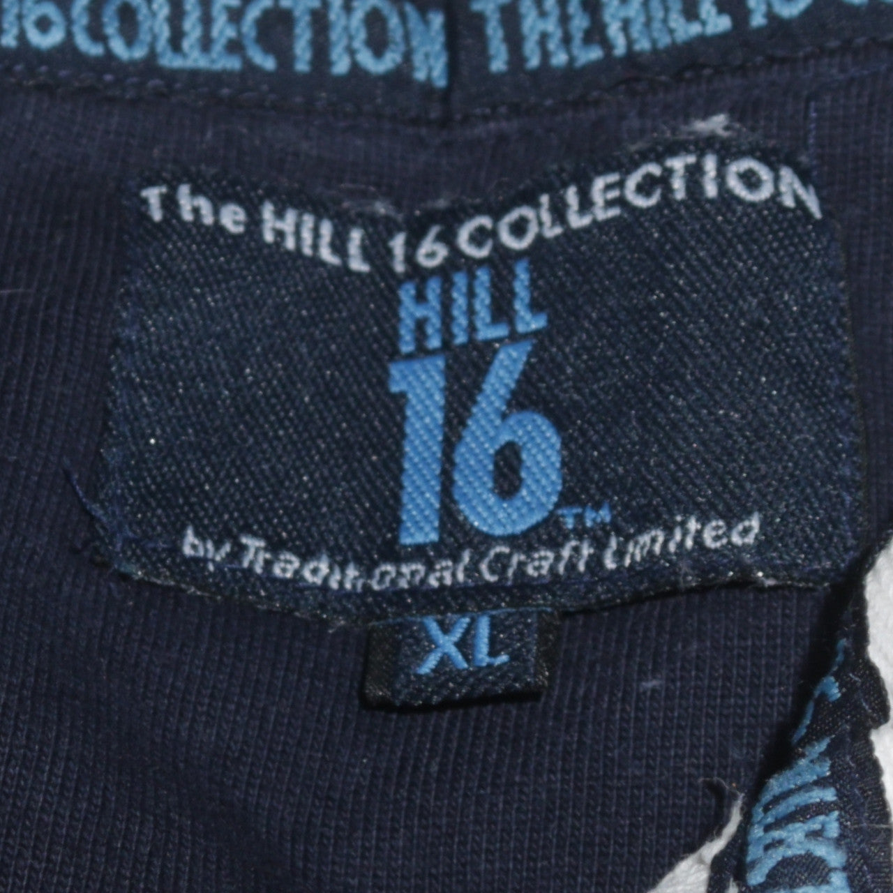 The Hill 16 Collection Men's Blue Striped Collared Rugby Sweatshirt XL
