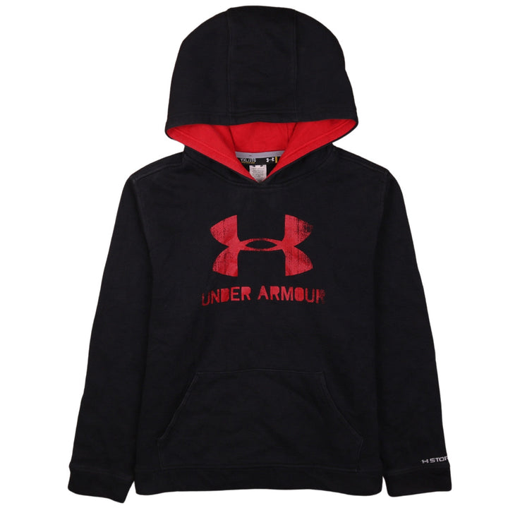 Under Armour Boys Black XL Pullover Hoodie with Red Logo