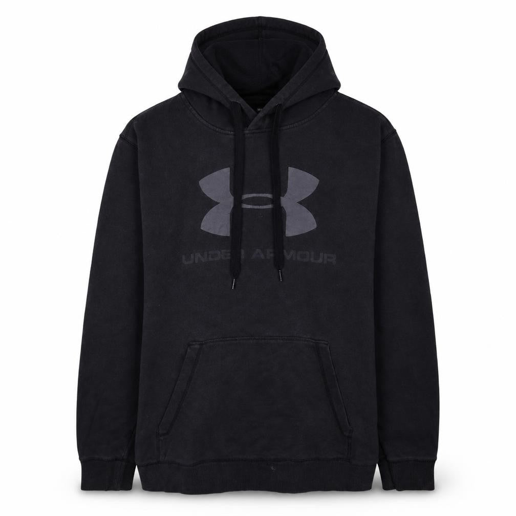 Front view of Under Armour Men's Black 2XL Pullover Hoodie ColdGear Fitted