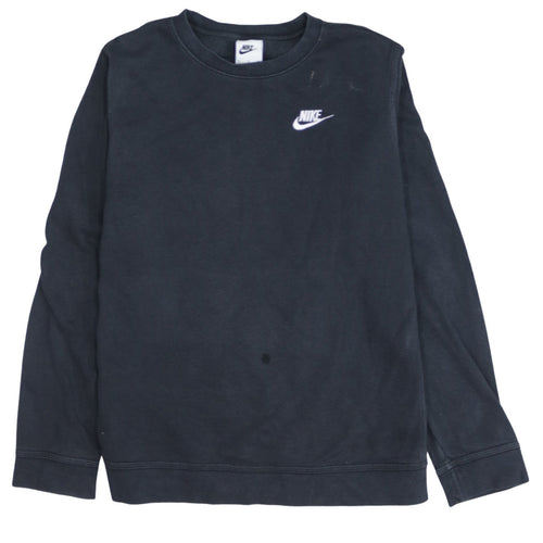 Nike Boys Black XL Crew Neck Fleece Pullover Sweatshirt with Logo