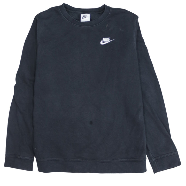 Nike Boys Black XL Crew Neck Fleece Pullover Sweatshirt with Logo