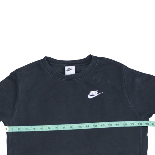 Nike Boys Black XL Crew Neck Fleece Pullover Sweatshirt with Logo