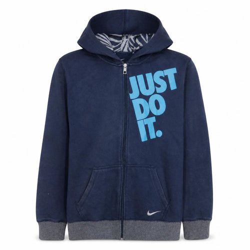 Nike Boys Blue Full Zip Hoodie XL 13-15 Years Just Do It Logo Fleece