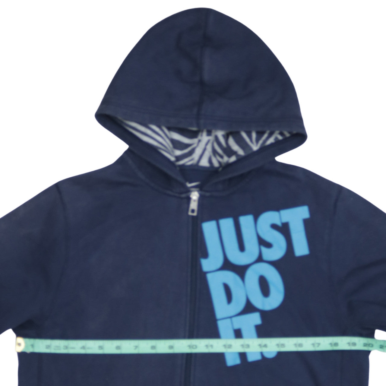 Nike Boys Blue Full Zip Hoodie XL 13-15 Years Just Do It Logo Fleece