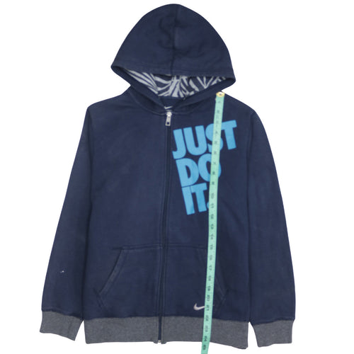 Nike Boys Blue Full Zip Hoodie XL 13-15 Years Just Do It Logo Fleece