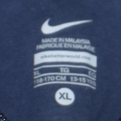 Nike Boys Blue Full Zip Hoodie XL 13-15 Years Just Do It Logo Fleece