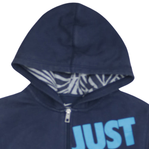 Nike Boys Blue Full Zip Hoodie XL 13-15 Years Just Do It Logo Fleece