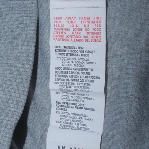 Puma Women Grey Full Zip Hoodie XL Cotton Sequin Detail