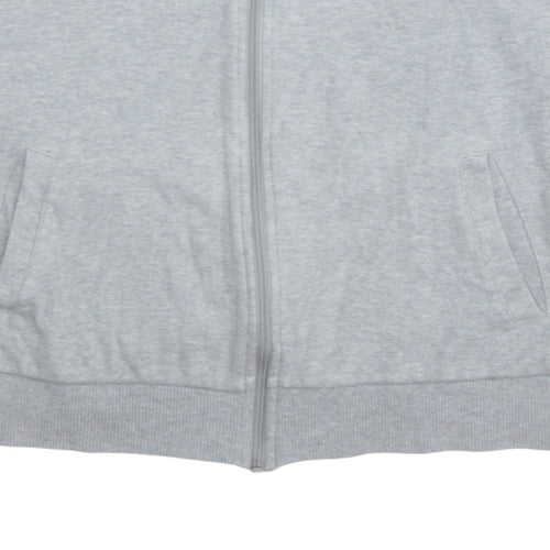 Puma Women Grey Full Zip Hoodie XL Cotton Sequin Detail