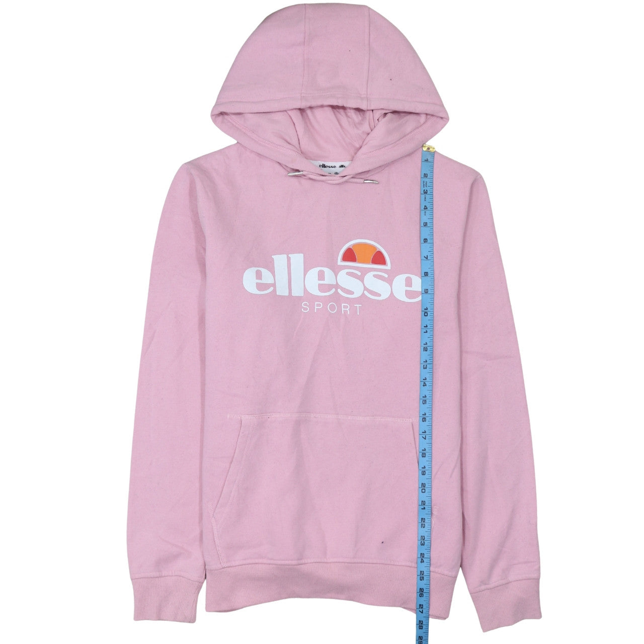 Ellesse Women Pink Pullover Hoodie UK 16 Cotton Blend Sport Style