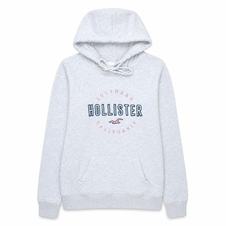 Hollister Womens Light Grey Hoodie Small Pullover Cotton Blend