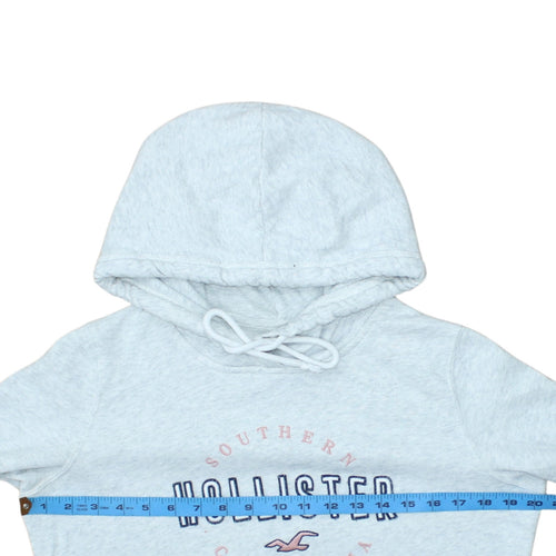Hollister Womens Light Grey Hoodie Small Pullover Cotton Blend