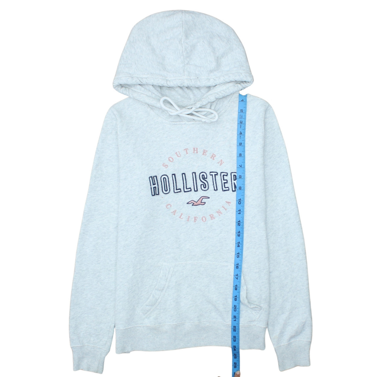 Hollister Womens Light Grey Hoodie Small Pullover Cotton Blend