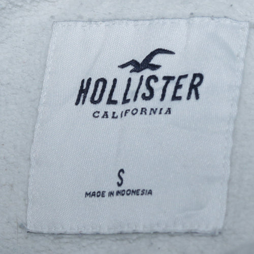 Hollister Womens Light Grey Hoodie Small Pullover Cotton Blend
