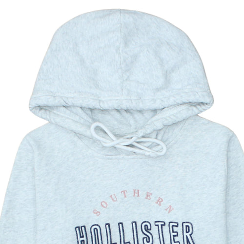 Hollister Womens Light Grey Hoodie Small Pullover Cotton Blend