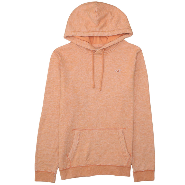 Hollister Men’s Orange L Pullover Hoodie Logo Pocket Casual