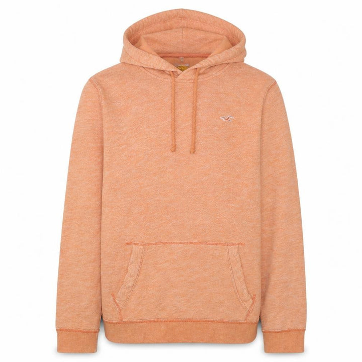 Hollister Men’s Orange L Pullover Hoodie Logo Pocket Casual