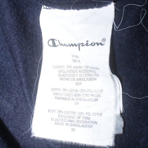 Champion Men's Blue XS Pullover Hoodie with Logo