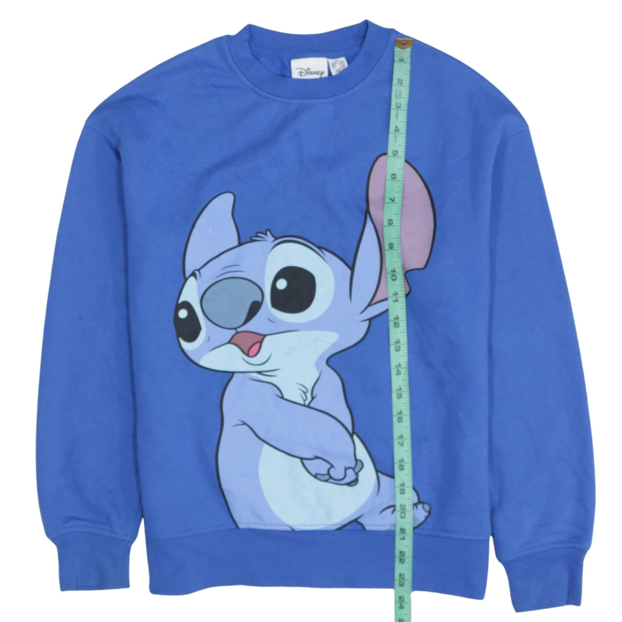 Disney Women Blue Stitch Sweatshirt 2XS Pullover Cotton Blend