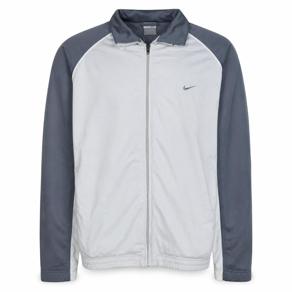 Front view of Nike Men's Grey Track Jacket XL Regular Fit Full Zip Activewear