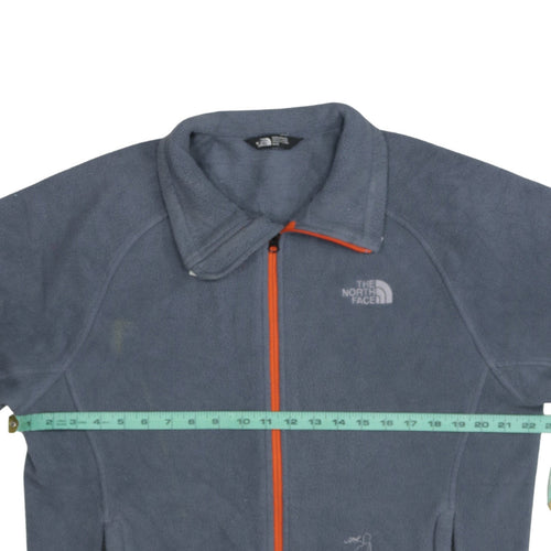 The North Face Men's Grey Fleece Full Zip Mid-Length Outdoor Jacket M