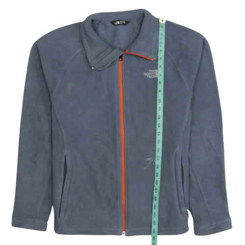 The North Face Men's Grey Fleece Full Zip Mid-Length Outdoor Jacket M