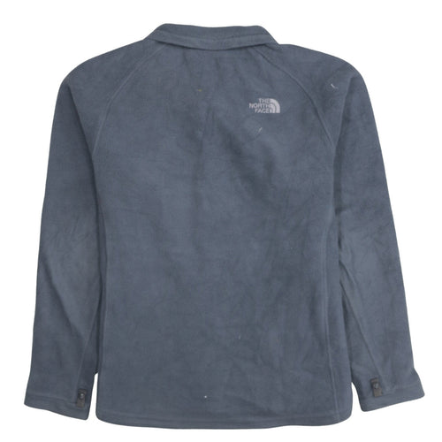 The North Face Men's Grey Fleece Full Zip Mid-Length Outdoor Jacket M