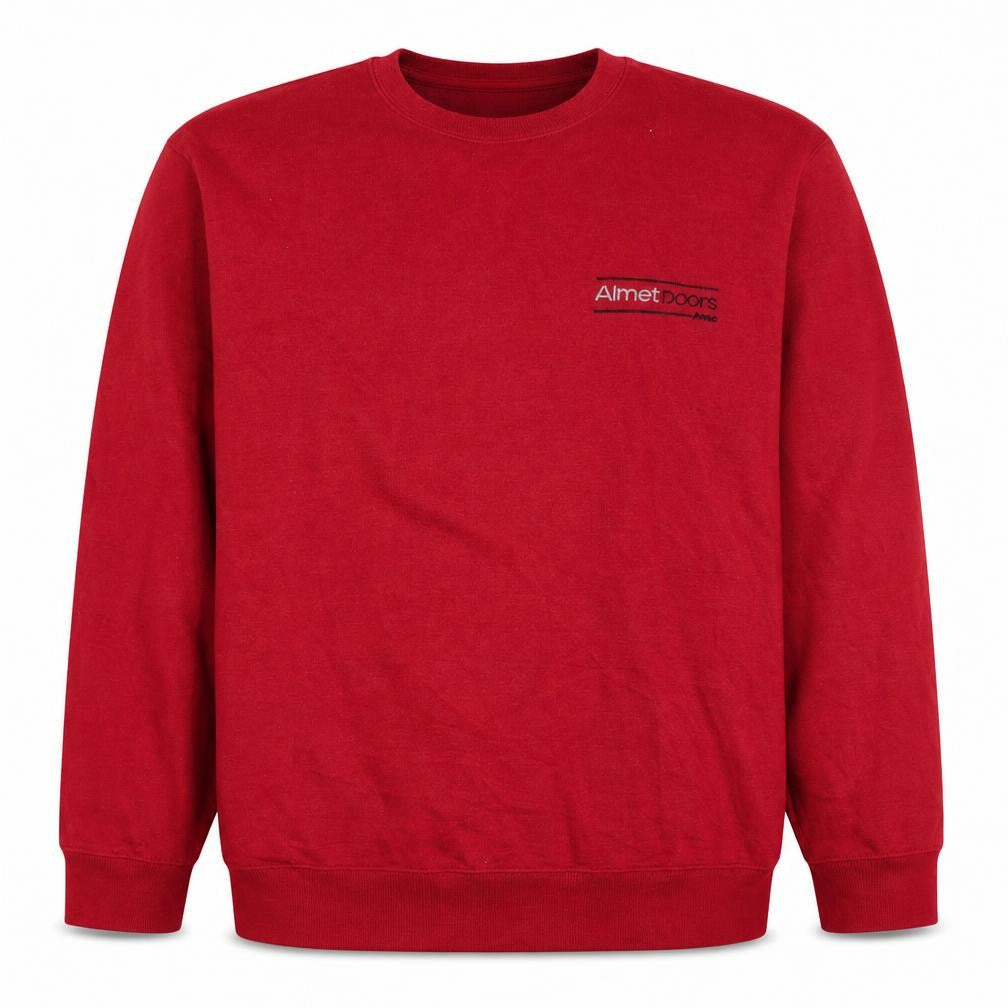 Front view of Dickies men’s red xl pullover sweatshirt crew neck workwear