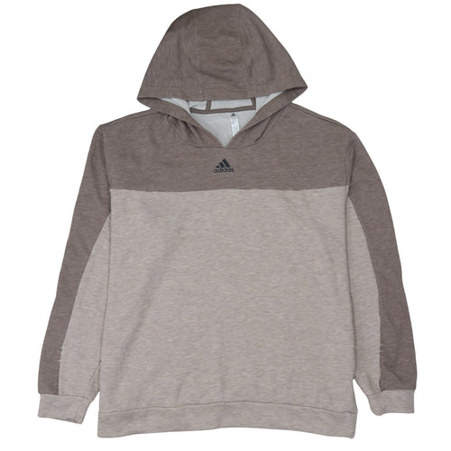 Adidas Men Beige Pullover Hoodie L Regular Fit Sports Style