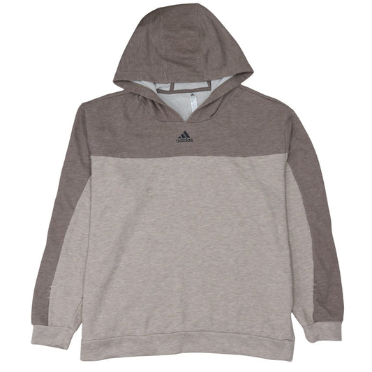 Adidas Men Beige Pullover Hoodie L Regular Fit Sports Style