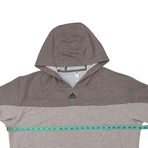Adidas Men Beige Pullover Hoodie L Regular Fit Sports Style
