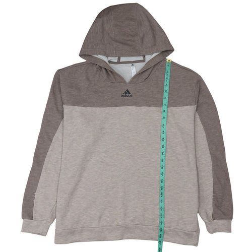 Adidas Men Beige Pullover Hoodie L Regular Fit Sports Style