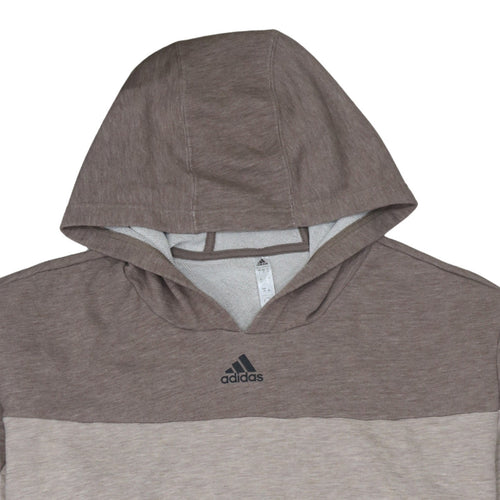 Adidas Men Beige Pullover Hoodie L Regular Fit Sports Style
