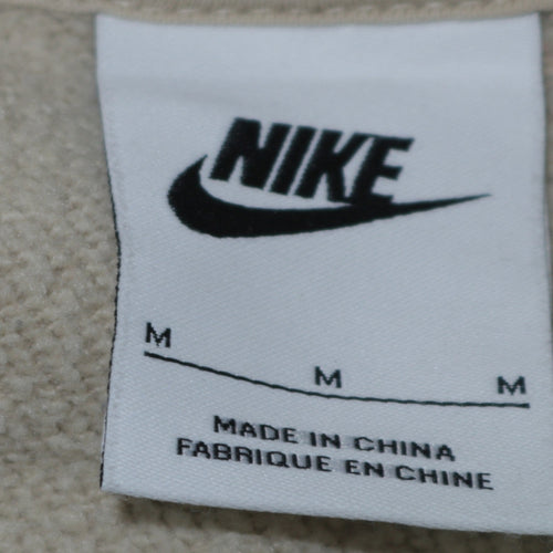 Nike Men's Beige Pullover Hoodie M Regular Fit Fleece Sweatshirt