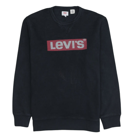 Levi's Men's Black Logo Crew Neck Sweatshirt Size M