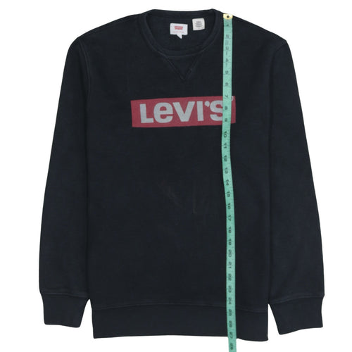 Levi's Men's Black Logo Crew Neck Sweatshirt Size M
