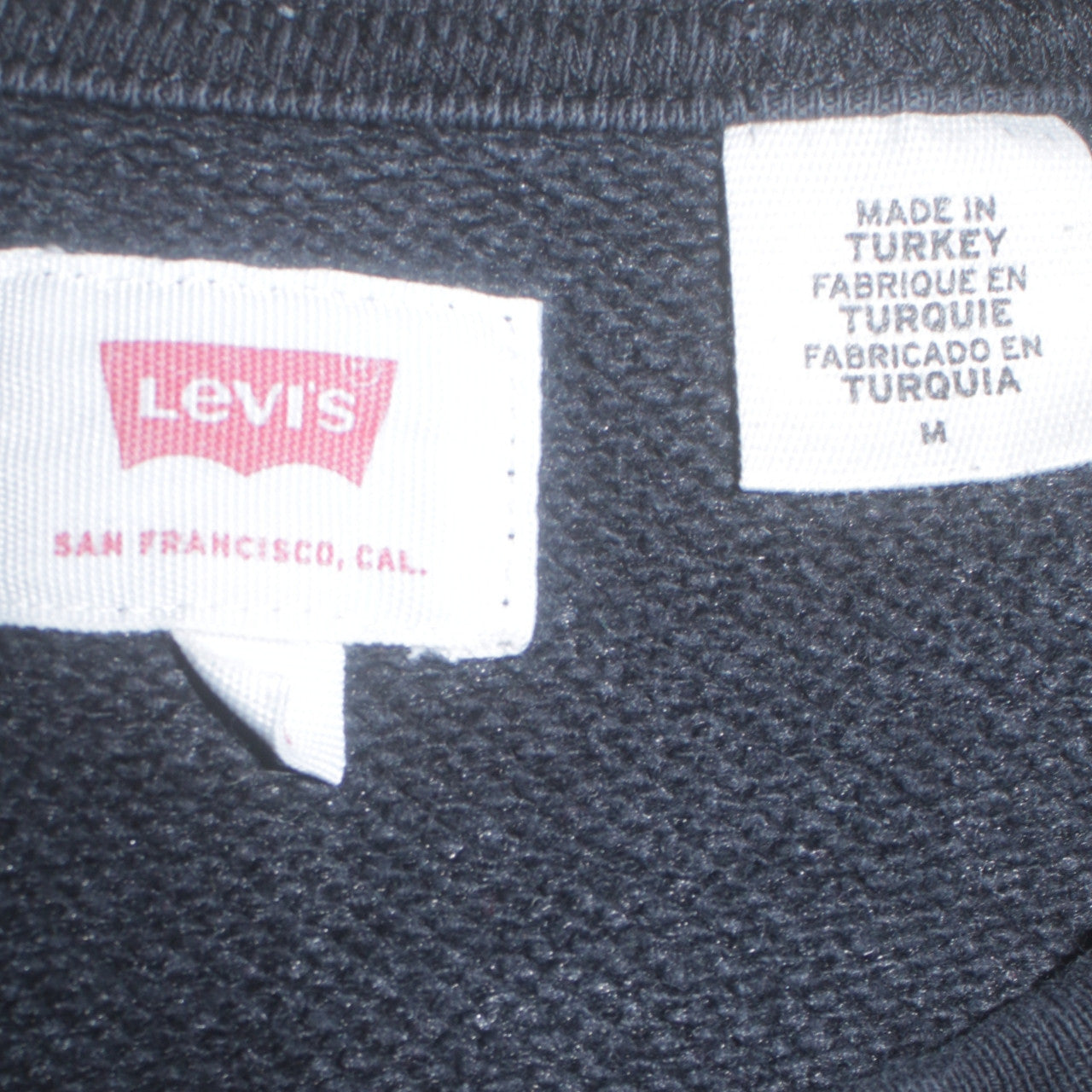 Levi's Men's Black Logo Crew Neck Sweatshirt Size M