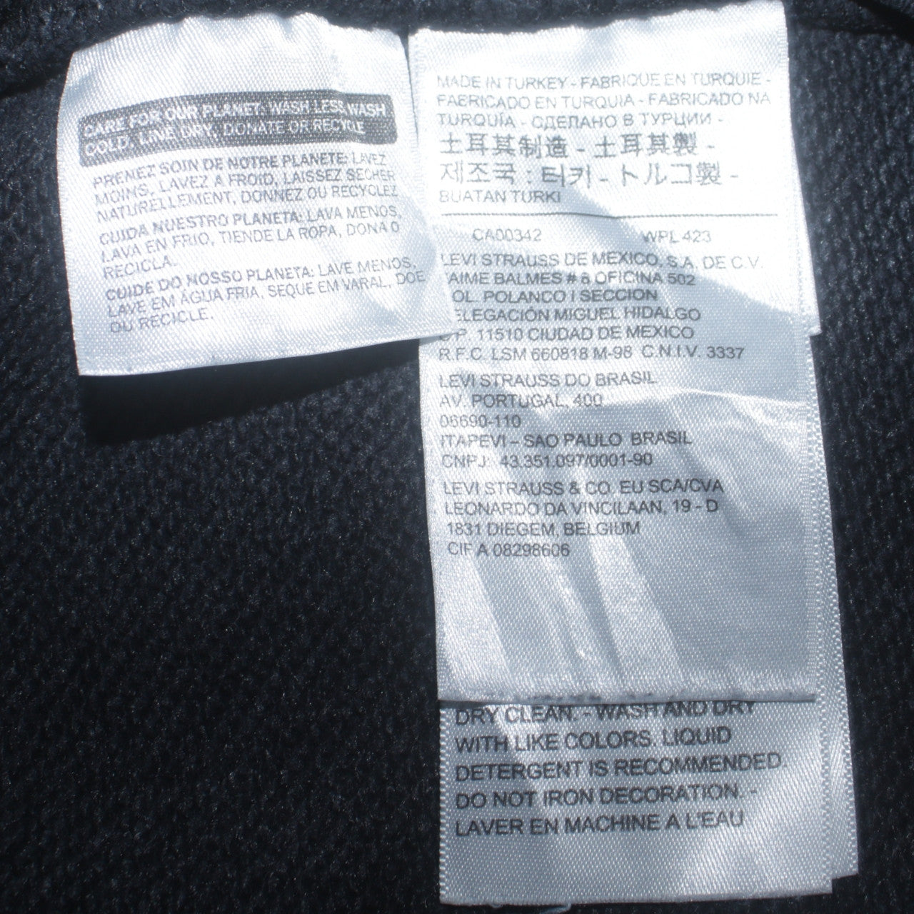 Levi's Men's Black Logo Crew Neck Sweatshirt Size M