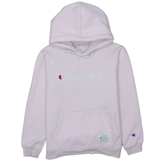 Champion Womens Pink Small Pullover Hoodie Embroidered Logo Sweatshirt