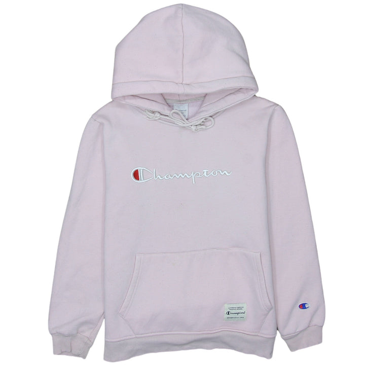 Champion Womens Pink Small Pullover Hoodie Embroidered Logo Sweatshirt