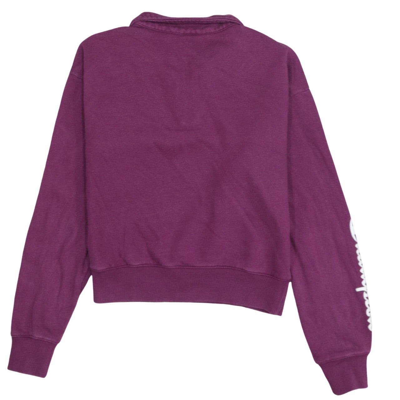 Champion Women's Purple 1/4 Zip Sweatshirt Small Cotton Logo