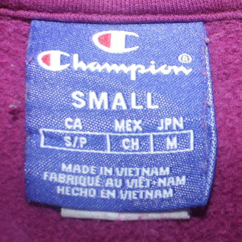 Champion Women's Purple 1/4 Zip Sweatshirt Small Cotton Logo