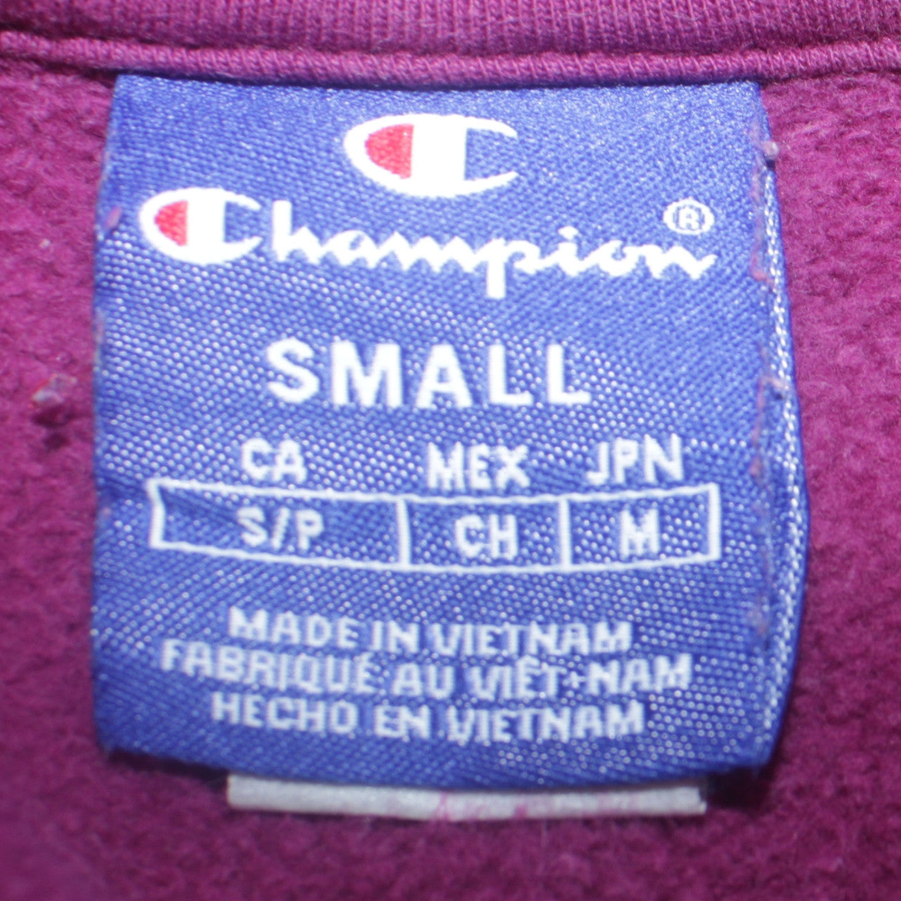 Champion Women's Purple 1/4 Zip Sweatshirt Small Cotton Logo