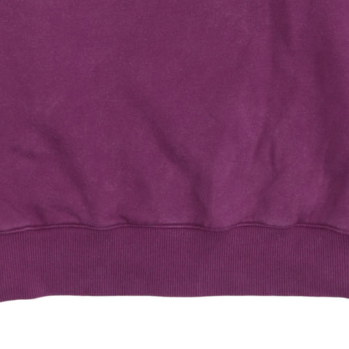 Champion Women's Purple 1/4 Zip Sweatshirt Small Cotton Logo