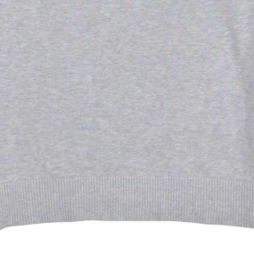 Tommy Hilfiger Men's Grey V-Neck Cotton Jumper Size M