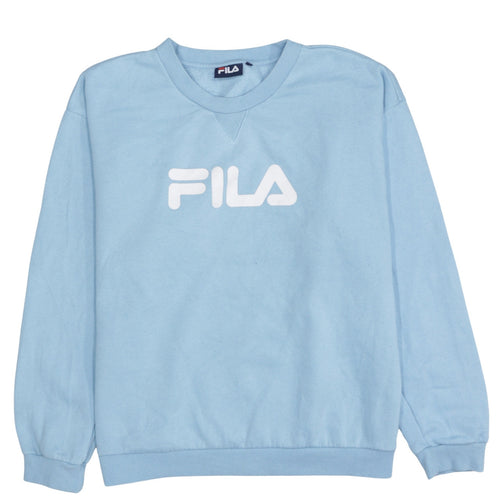 Fila Mens Blue Crew Neck Pullover Sweatshirt L Sportswear