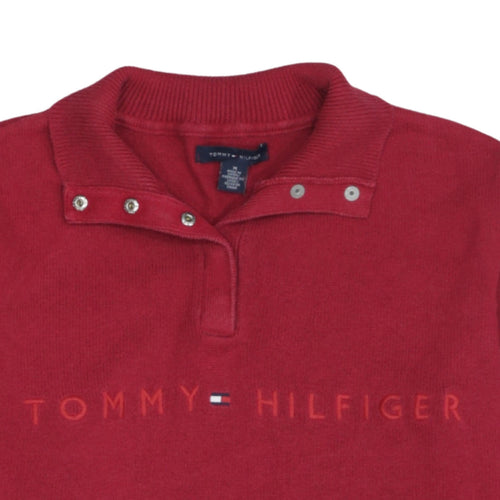 Tommy Hilfiger Men's Red Cotton Henley Jumper Size M