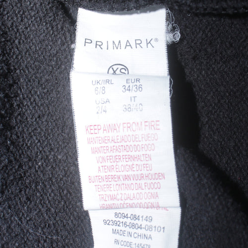 Disney Primark Womens Black XS Mickey Mouse Pullover Hoodie